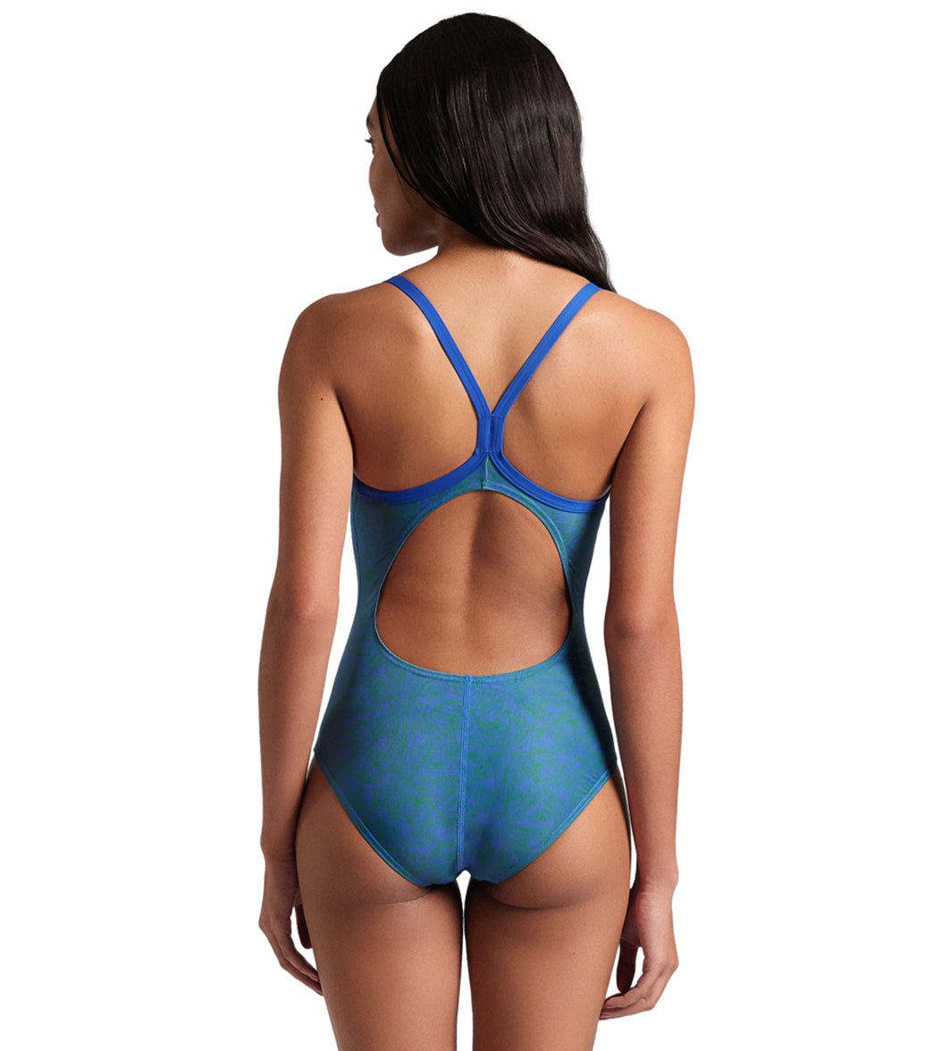 Arena Women's Abstract Tiles Lightdrop Back One Piece Swimsuit