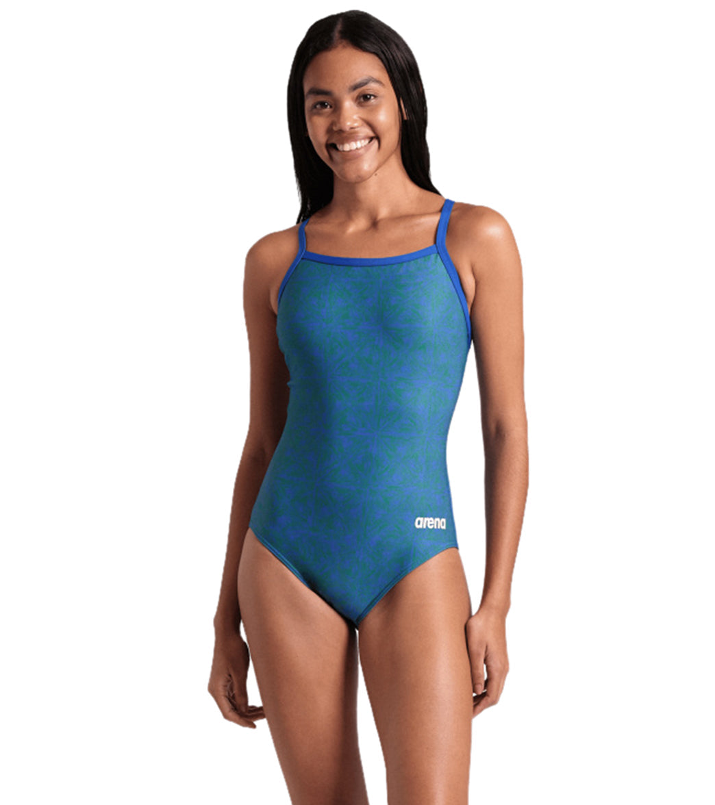 Arena Women's Abstract Tiles Lightdrop Back One Piece Swimsuit