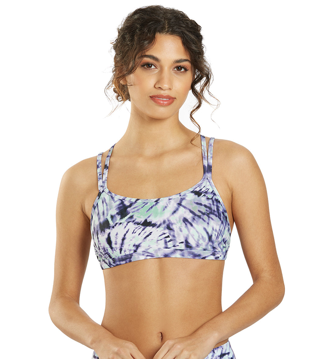 Sporti Active Moonlight Tie Dye Double Cross Workout Bikini Top