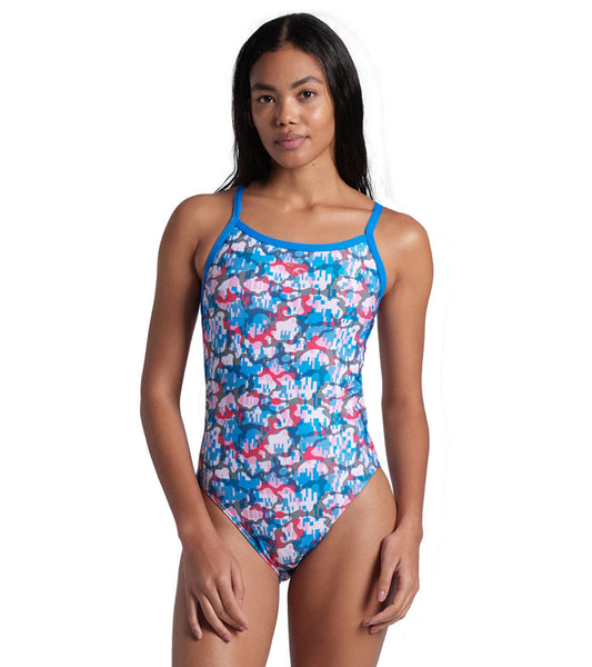 Arena Women's Multi Camo Challenge Back One Piece Swimsuit