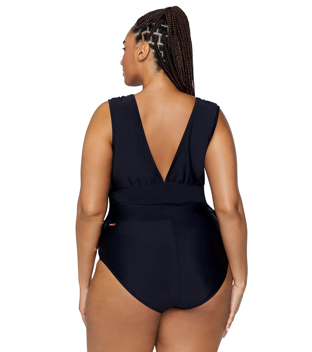Raisins Women's Tranquilo Solids Lusiana Plus Size One Piece Swimsuit