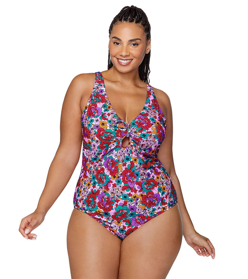 Raisins Women's Brilliant Bloom Muna Plus Size One Piece Swimsuit