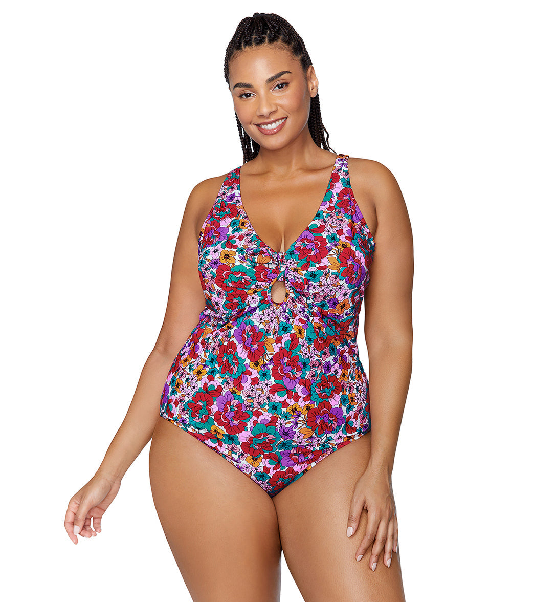 Raisins Women's Brilliant Bloom Muna Plus Size One Piece Swimsuit