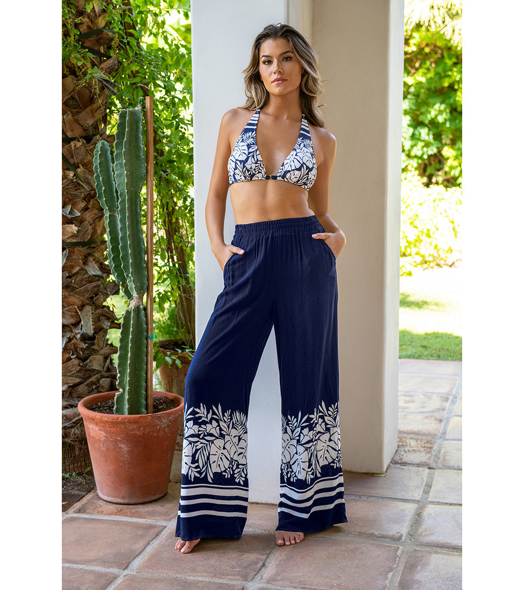 La Blanca Women's Beach Bungalow Palazzo Cover Up Pants