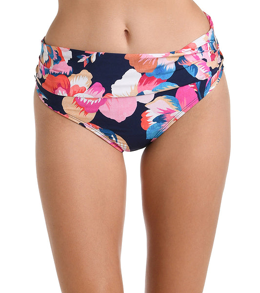 La Blanca Women's Denim Bouquet Shirred Band Hipster Bikini Bottom