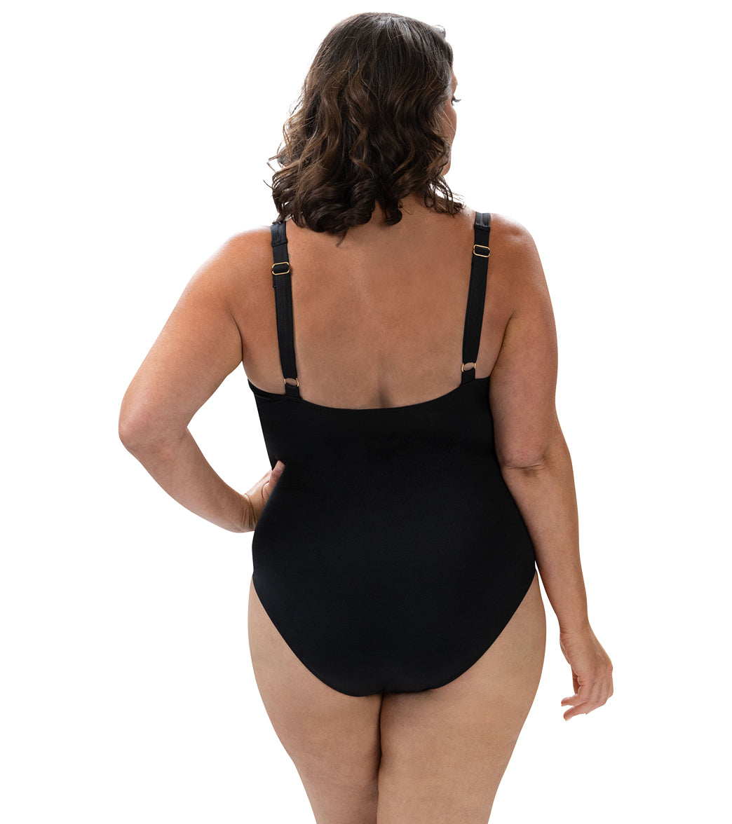 Dolfin Aquashape Women's Solid Moderate Square Neck One Piece Swimsuit