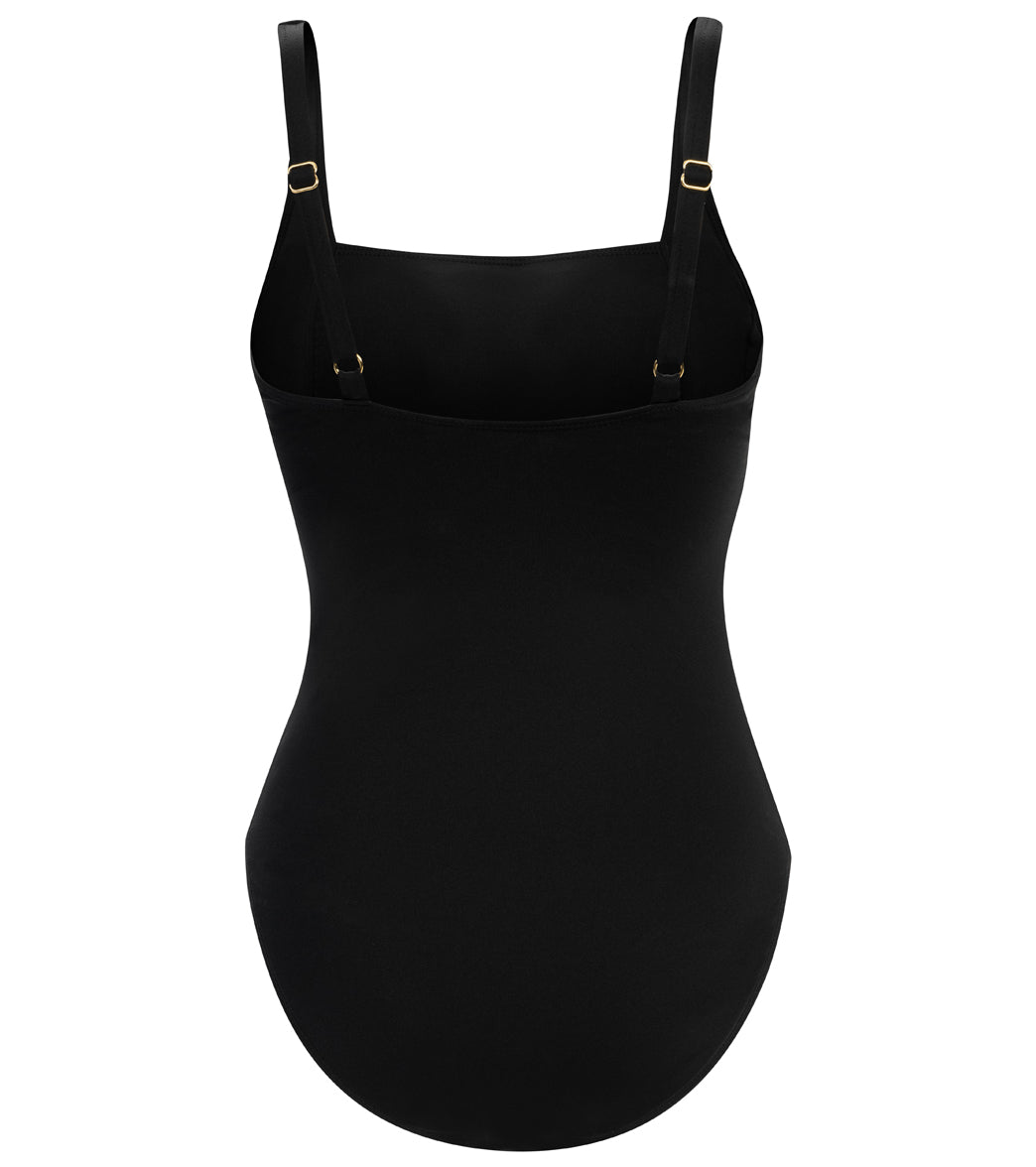 Dolfin Aquashape Women's Solid Moderate Square Neck One Piece Swimsuit