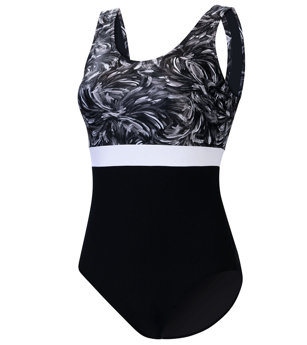 Dolfin Aquashape Women's Color Block Moderate Scoop Back One Piece Swimsuit