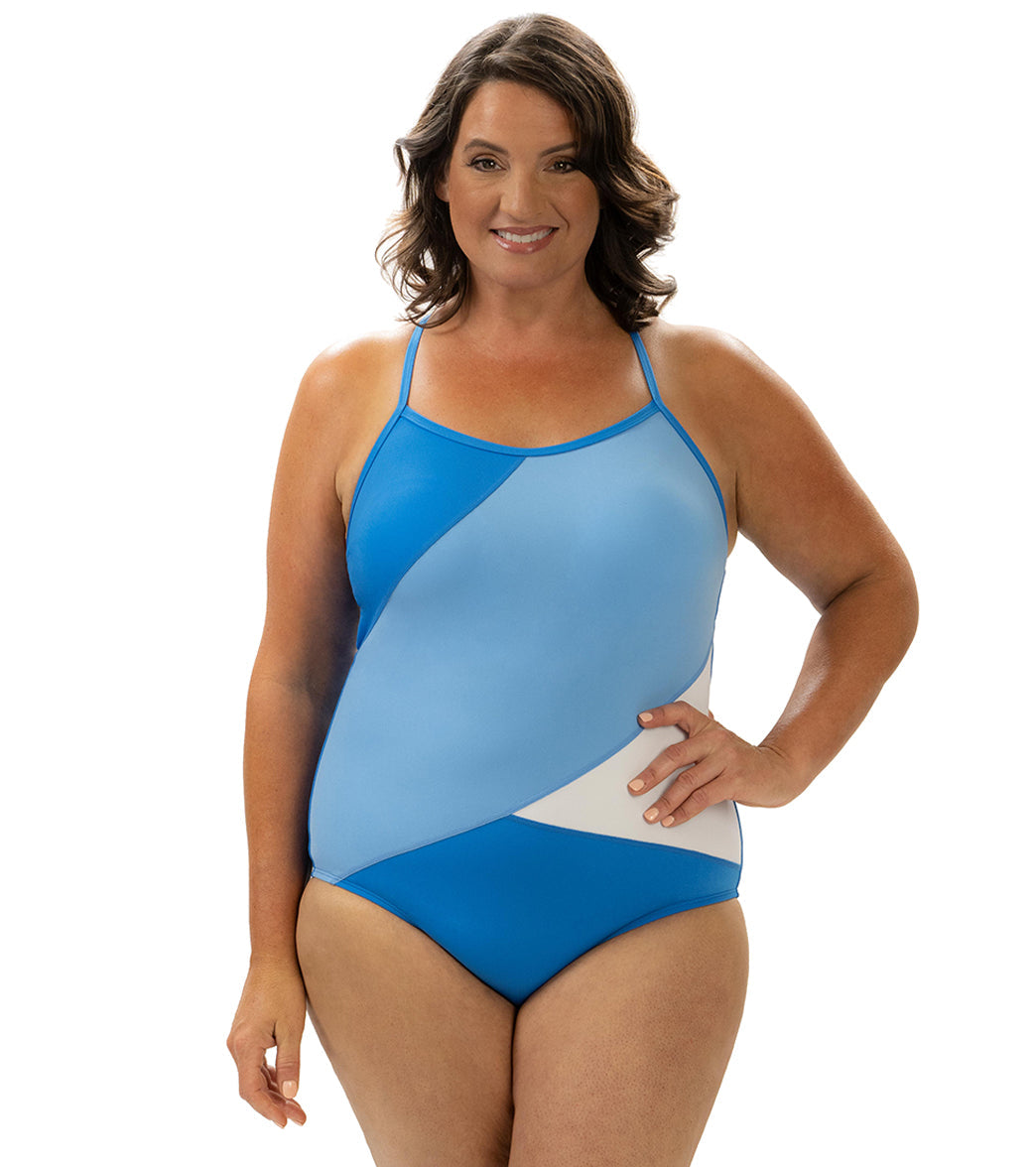 Dolfin Aquashape Women's Color Block Moderate One Piece Swimsuit
