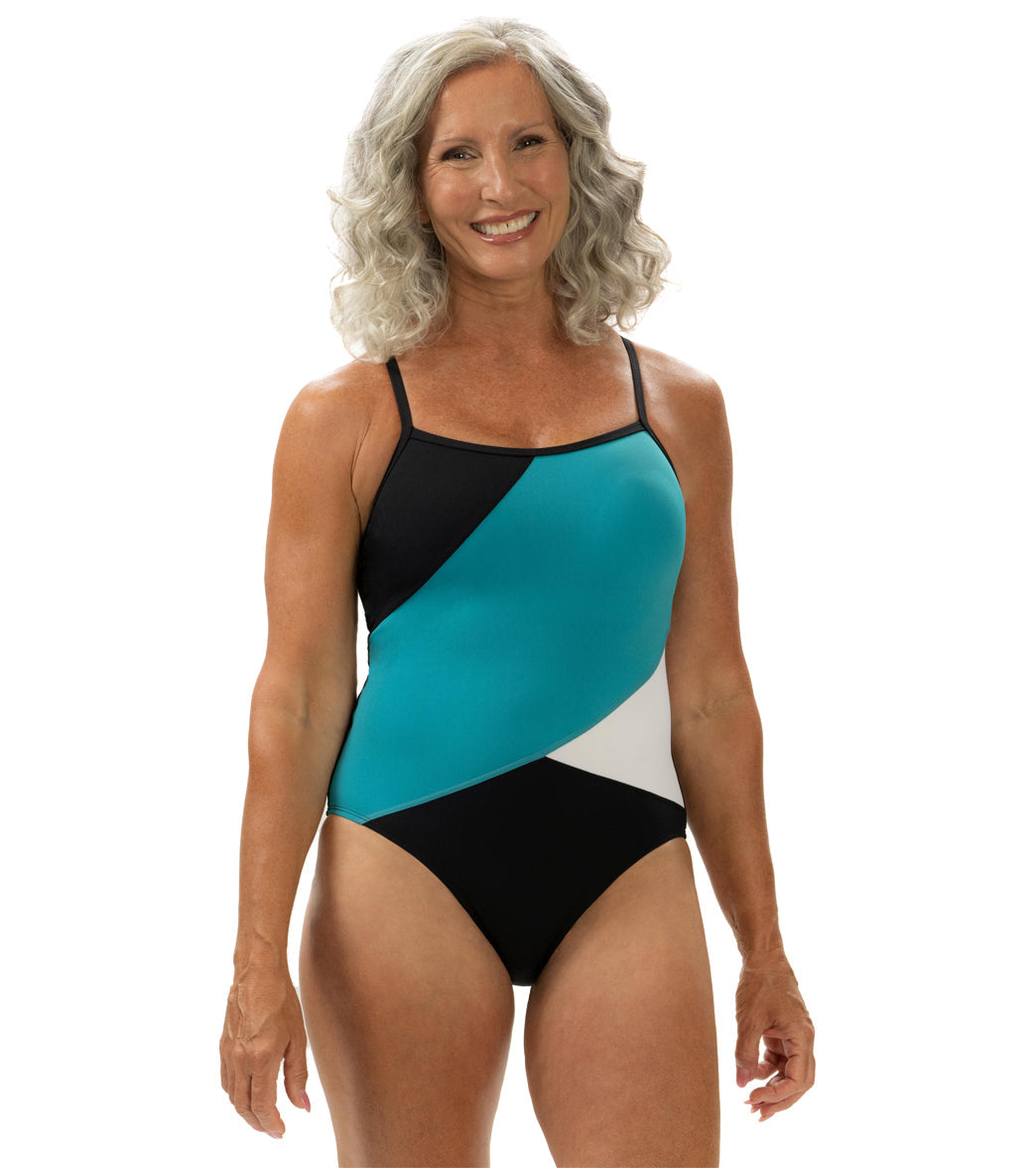 Dolfin Aquashape Women's Color Block Moderate One Piece Swimsuit