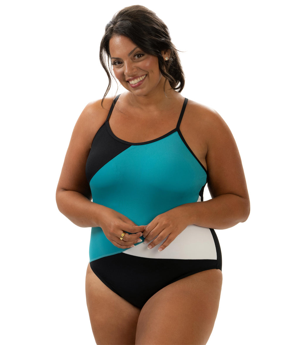 Dolfin Aquashape Women's Color Block Moderate One Piece Swimsuit