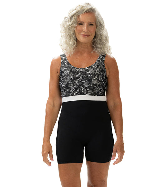 Dolfin Aquashape Women's Printed Scoop Neck Aquatard Unitard Swimsuit