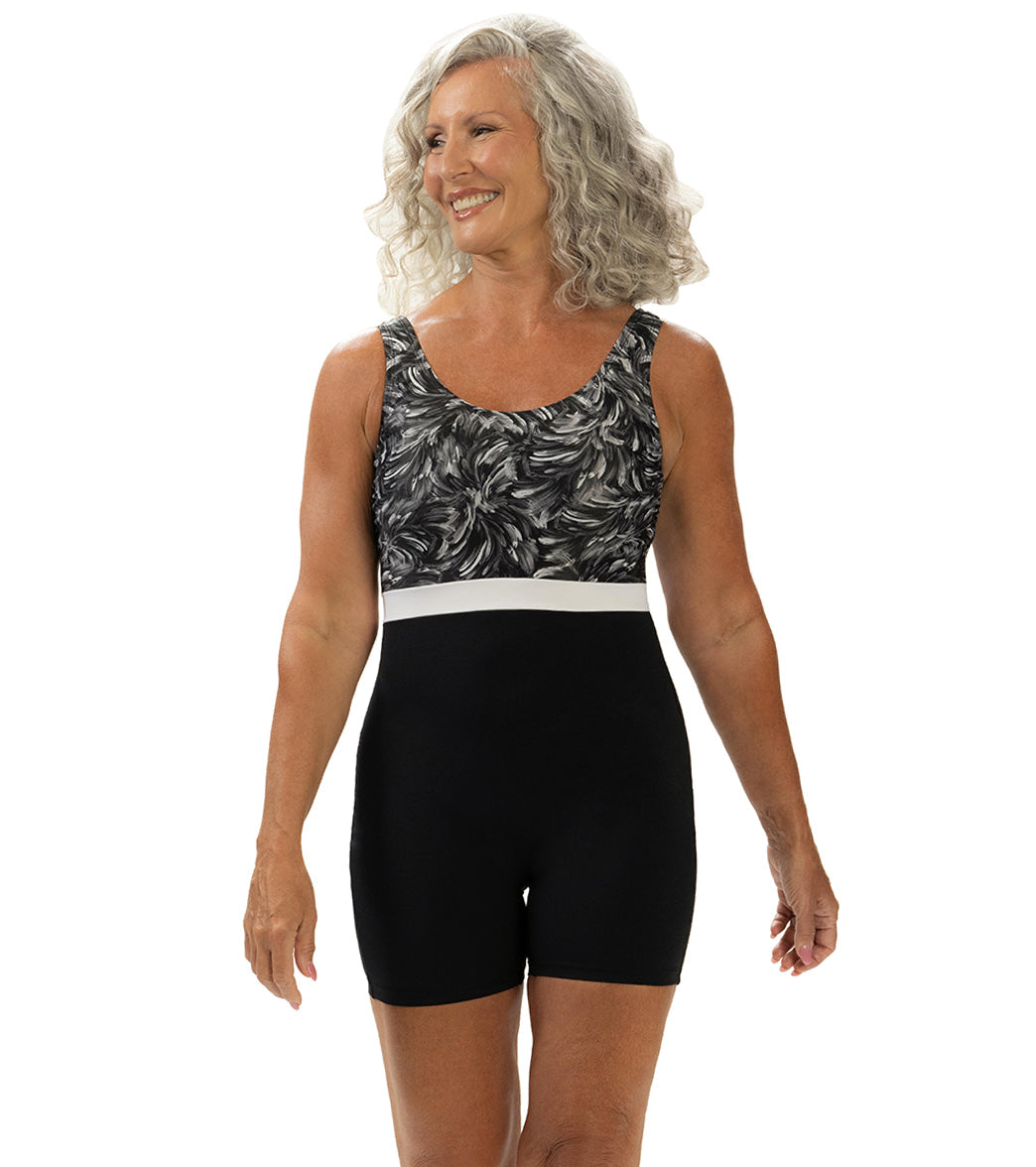 Dolfin Aquashape Women's Printed Scoop Neck Aquatard Unitard Swimsuit