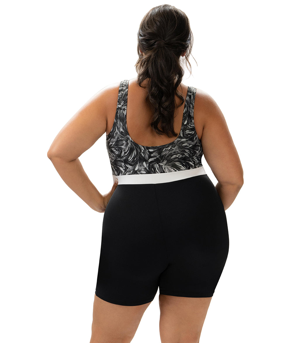 Dolfin Aquashape Women's Printed Scoop Neck Aquatard Unitard Swimsuit