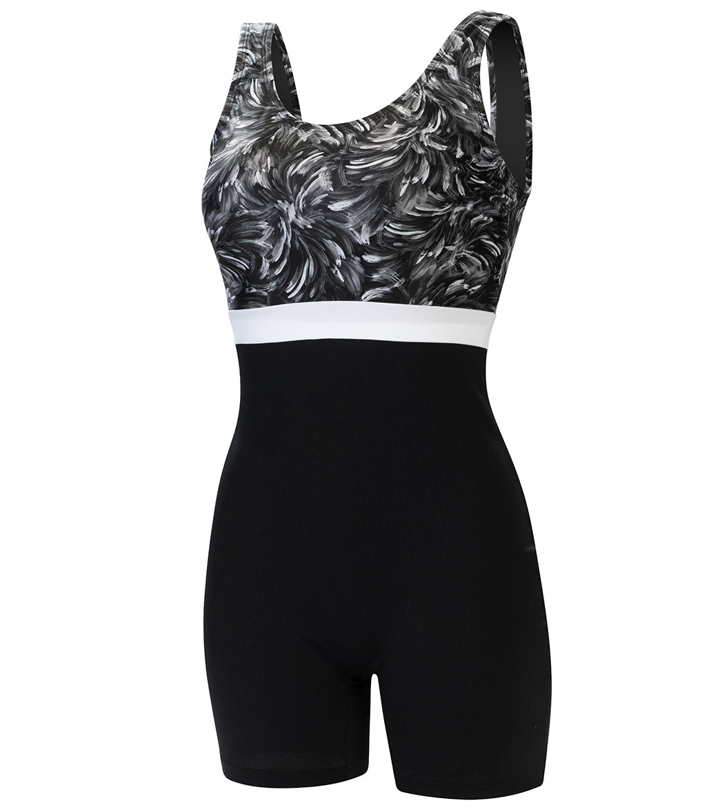 Dolfin Aquashape Women's Printed Scoop Neck Aquatard Unitard Swimsuit