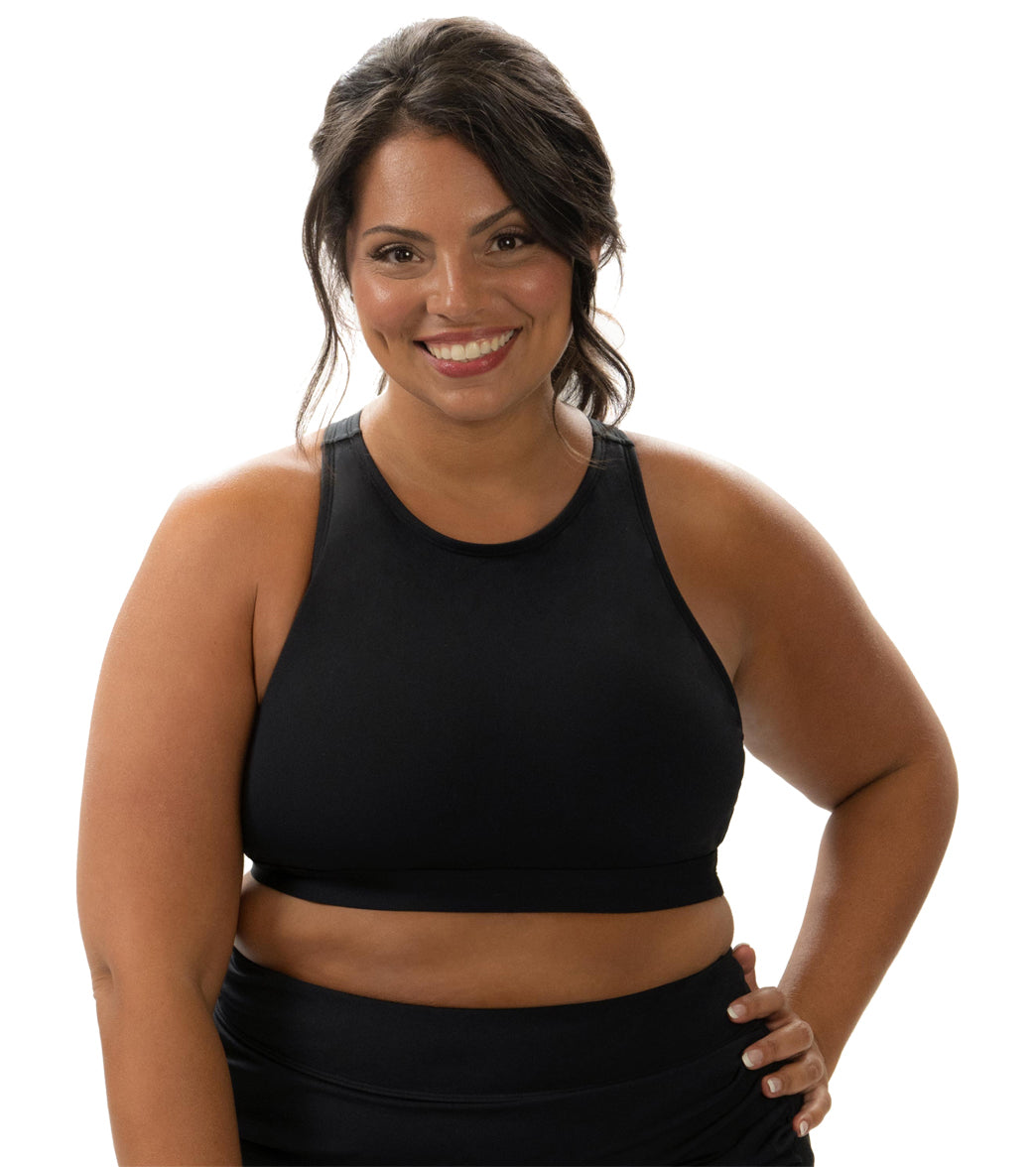 Dolfin Aquashape Women's High Neck Longline Racerback Bikini Top