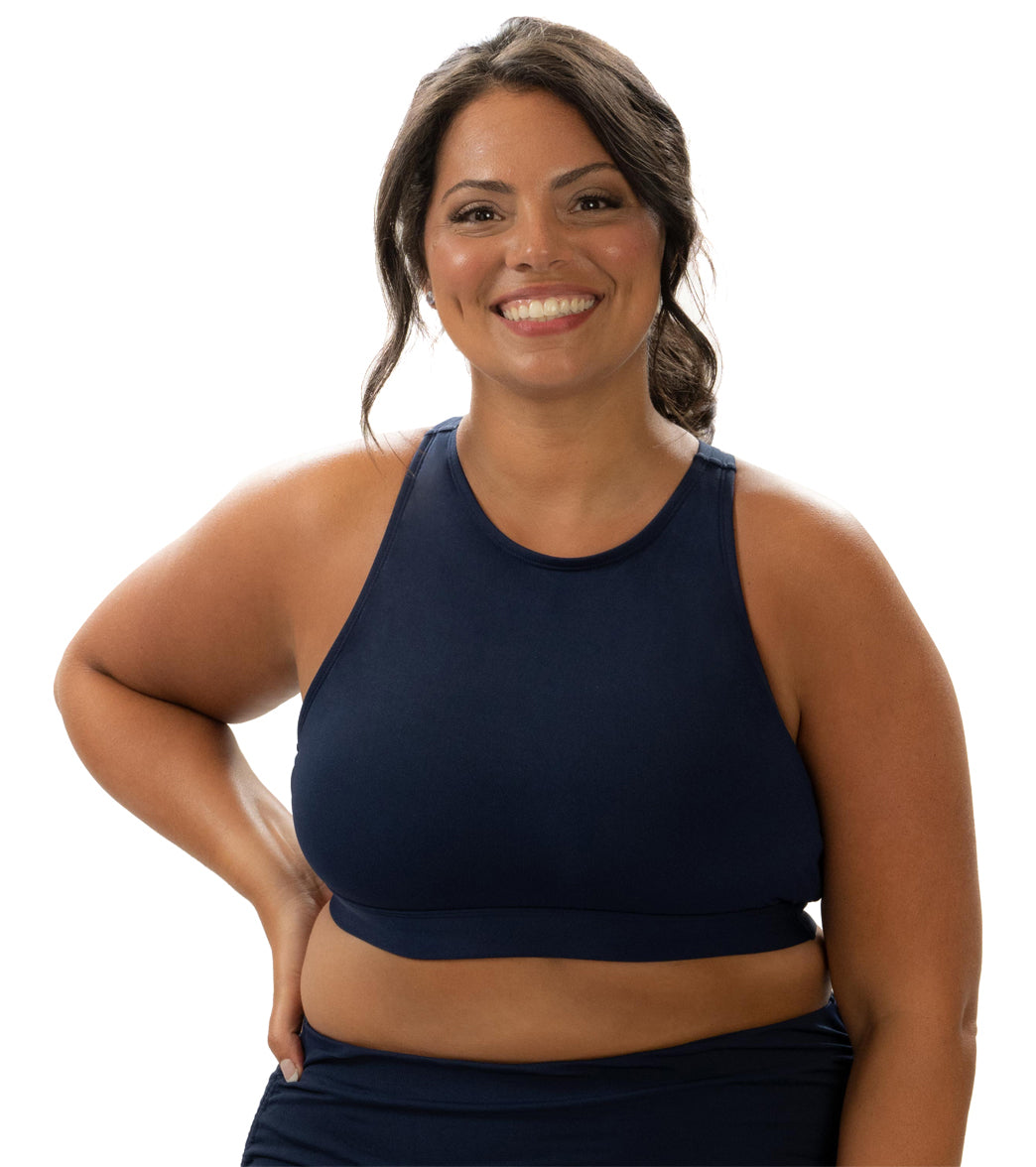 Dolfin Aquashape Women's High Neck Longline Racerback Bikini Top