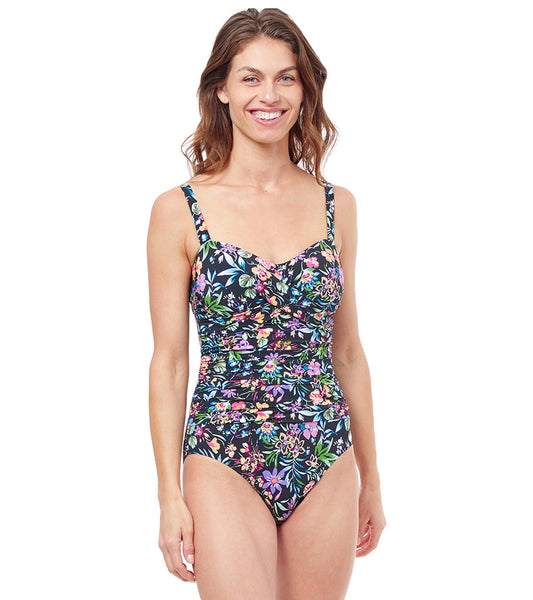 Profile by Gottex Women's Flora Floral One Piece Swimsuit (D-Cup)