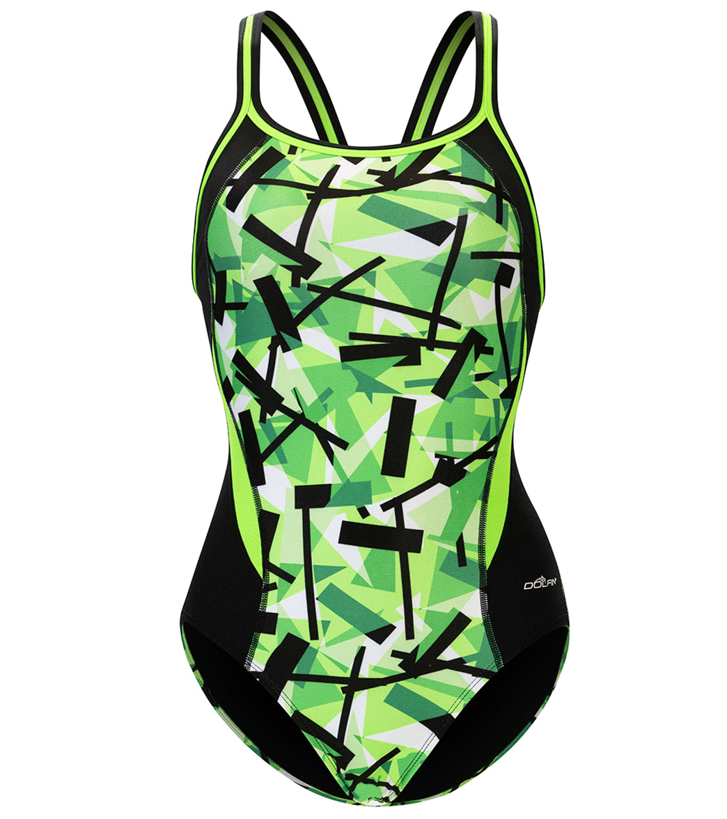 Dolfin Women's Reliance Color Blocked Razor DBX Back One Piece Swimsuit