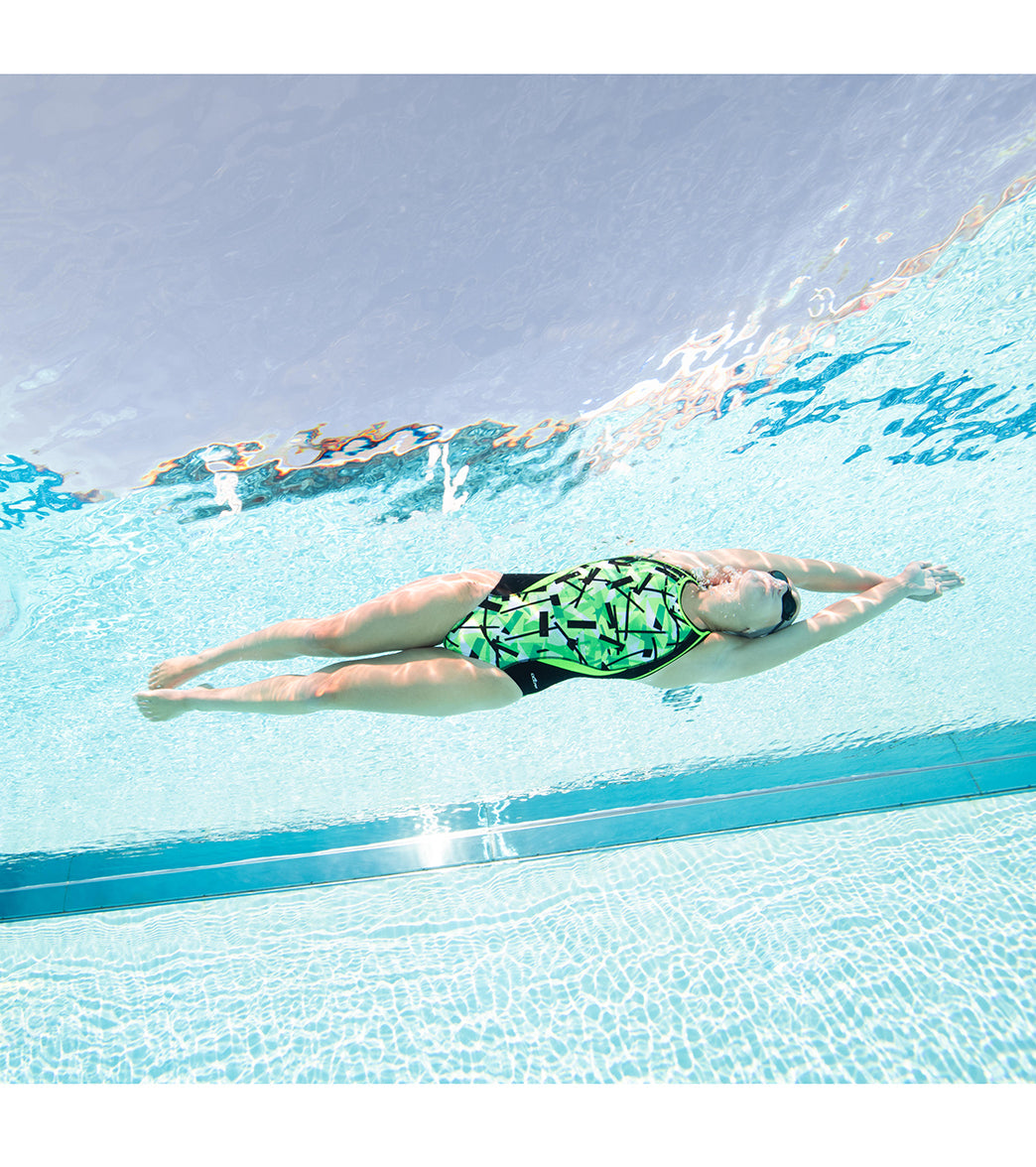 Dolfin Women's Reliance Color Blocked Razor DBX Back One Piece Swimsuit