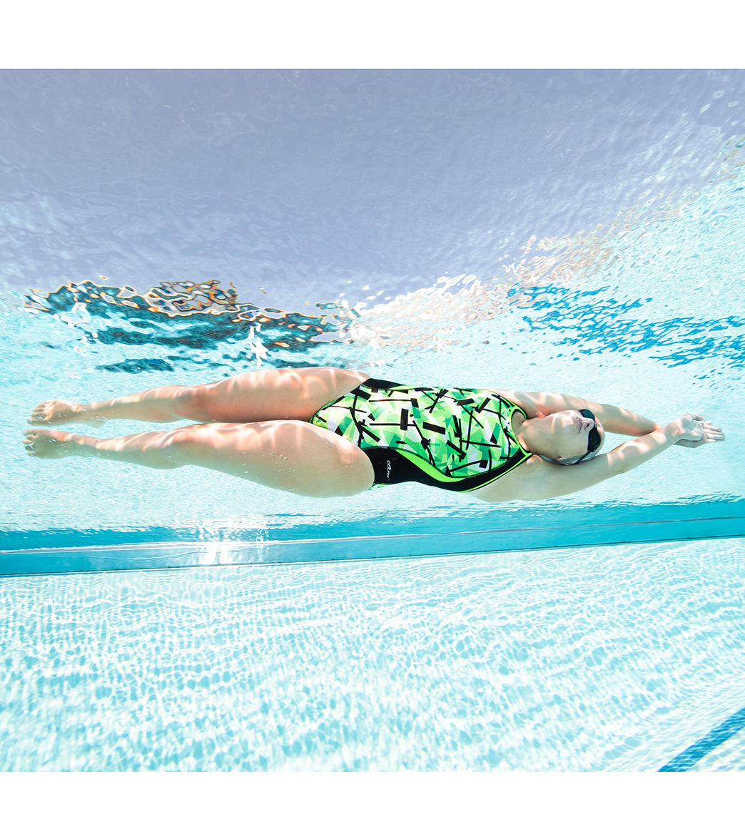 Dolfin Women's Reliance Color Blocked Razor DBX Back One Piece Swimsuit