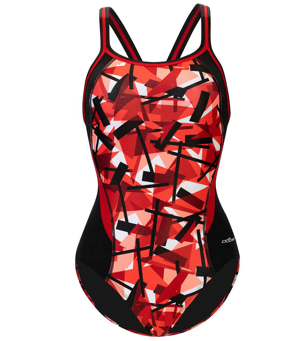 Dolfin Women's Reliance Color Blocked Razor DBX Back One Piece Swimsuit