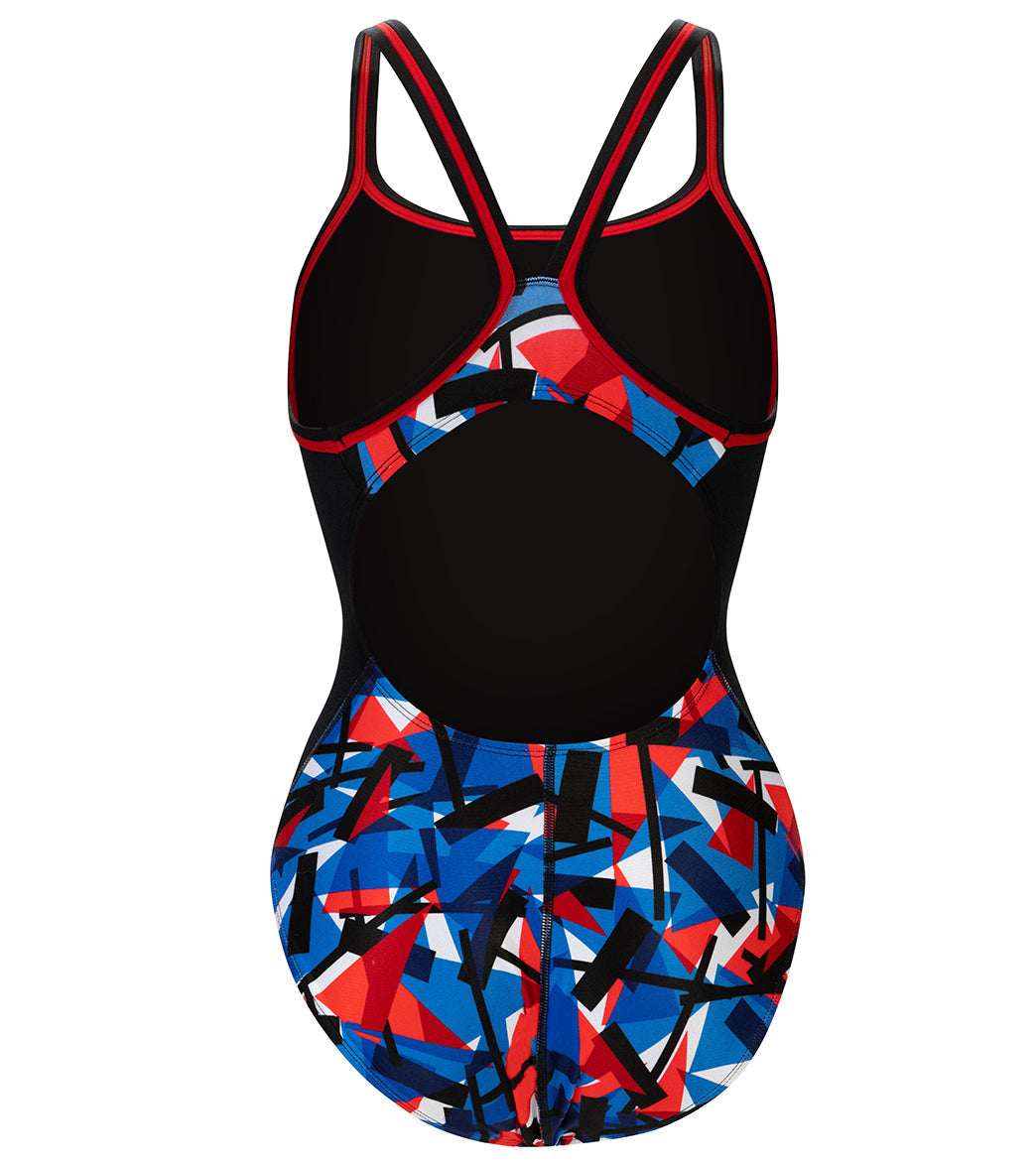 Dolfin Women's Reliance Color Blocked Razor DBX Back One Piece Swimsuit