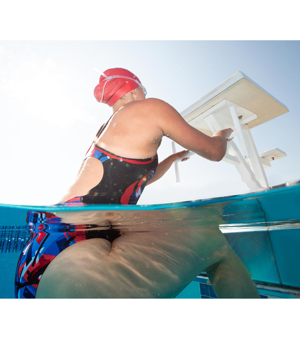 Dolfin Women's Reliance Color Blocked Razor DBX Back One Piece Swimsuit