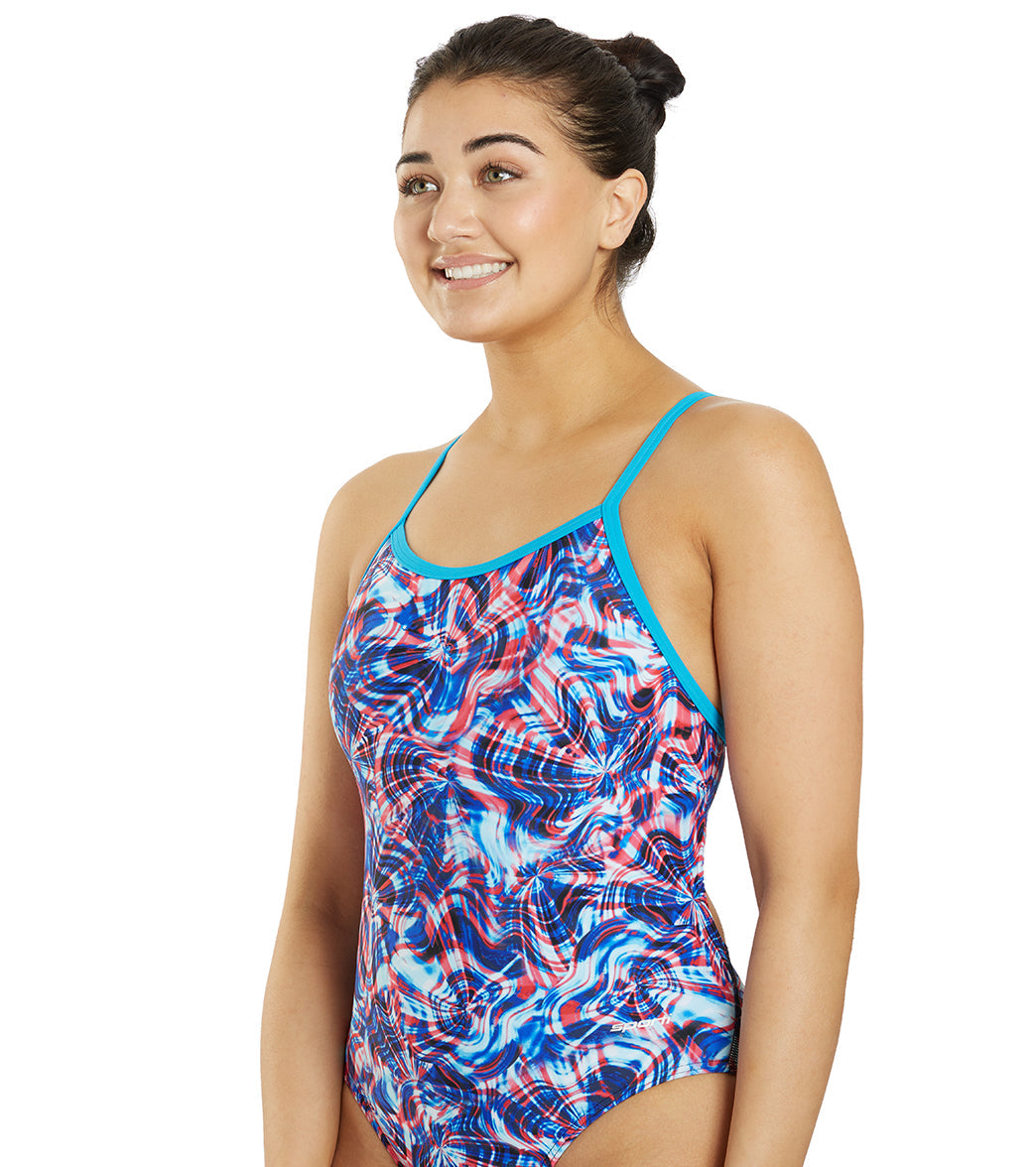 Sporti Sonic Bloom Thin Strap One Piece Swimsuit (22-40)