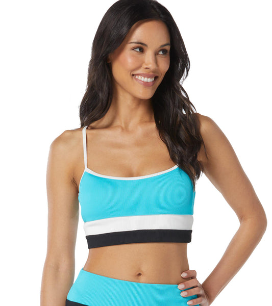 Beach House Women's Color Block Ribbed Fabric Revive Bikini Crop Top