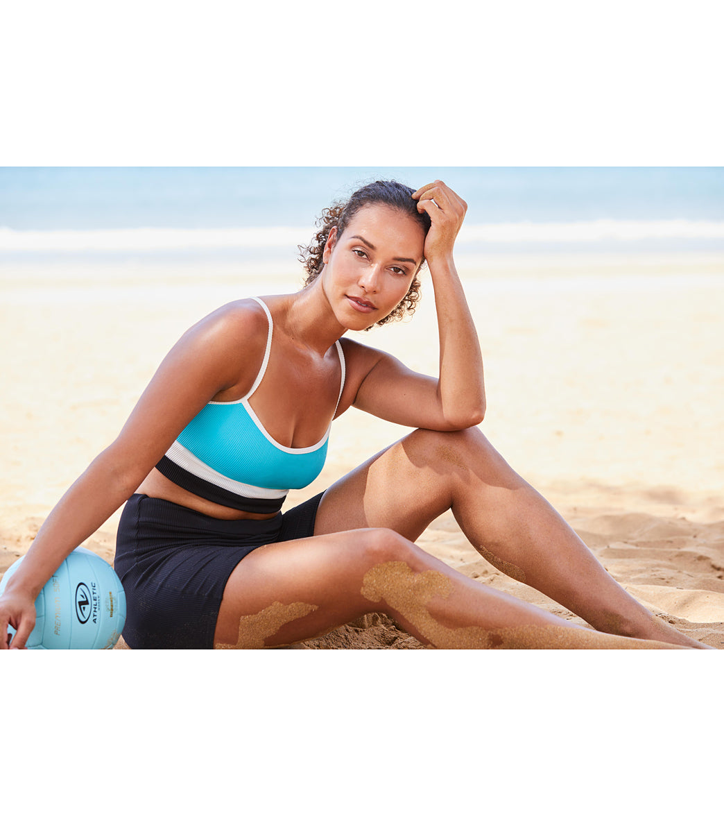 Beach House Women's Color Block Ribbed Fabric Revive Bikini Crop Top