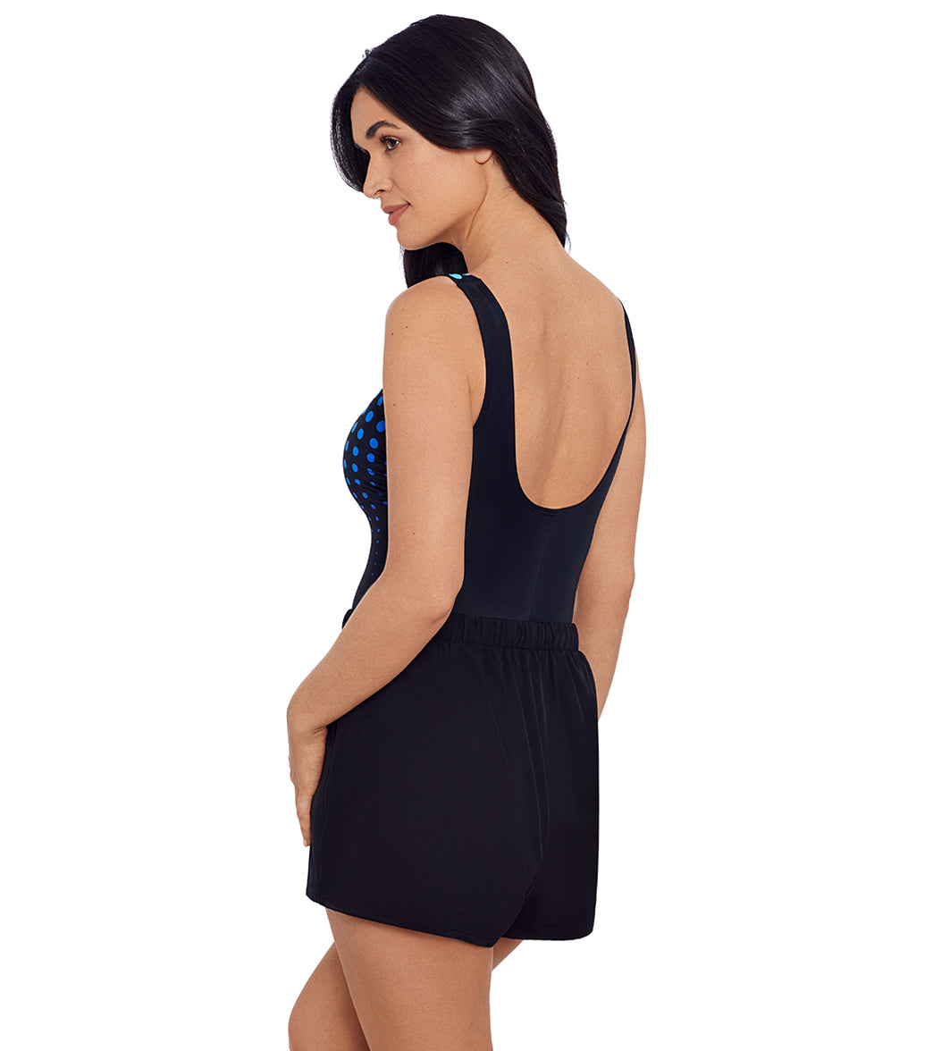 Shape Solver SPORT Women's Going in Circles Scoop Neck Swim Romper
