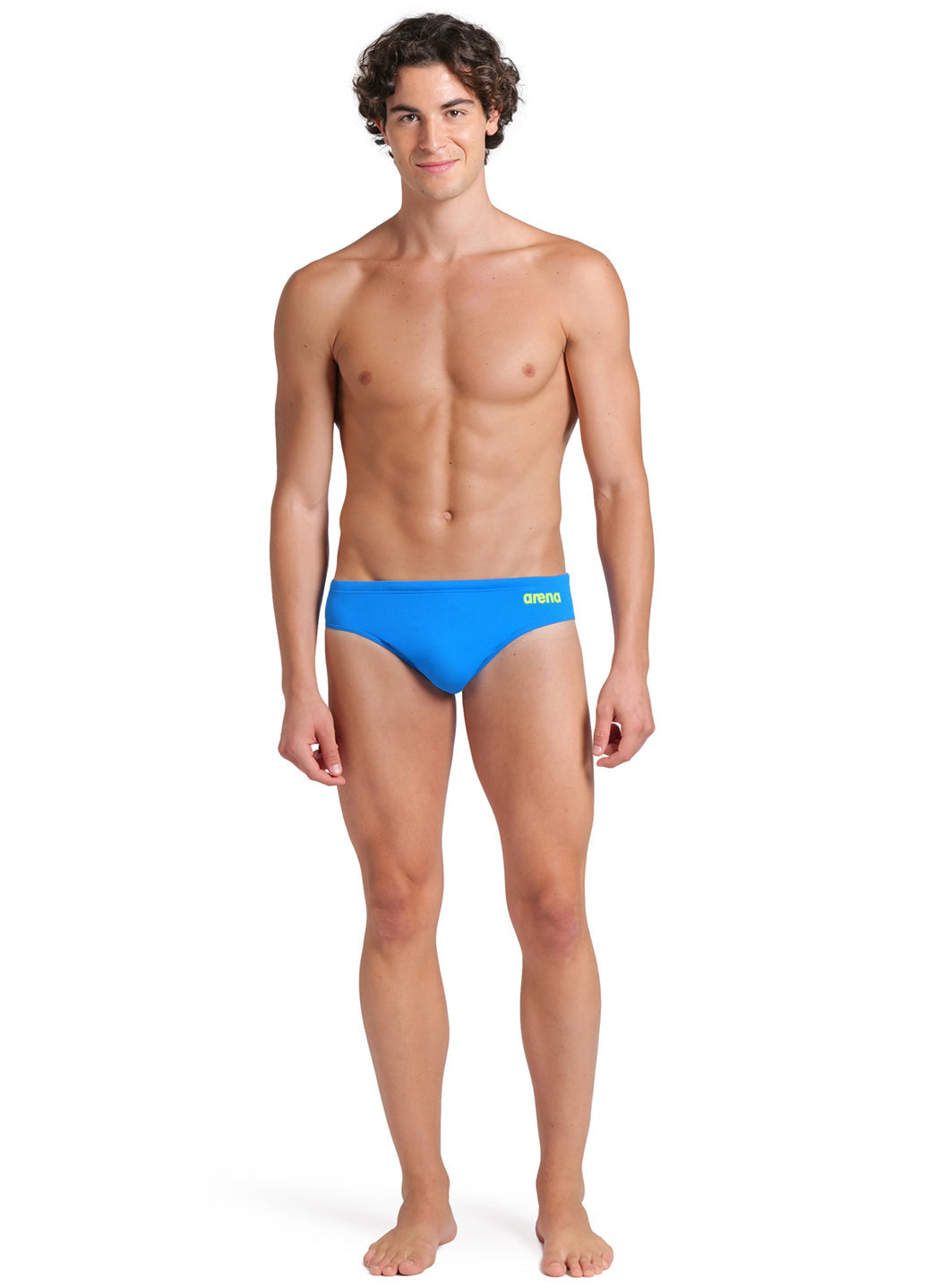 Arena Men's Solid Brief Swimsuit Blue River/Artic Lime