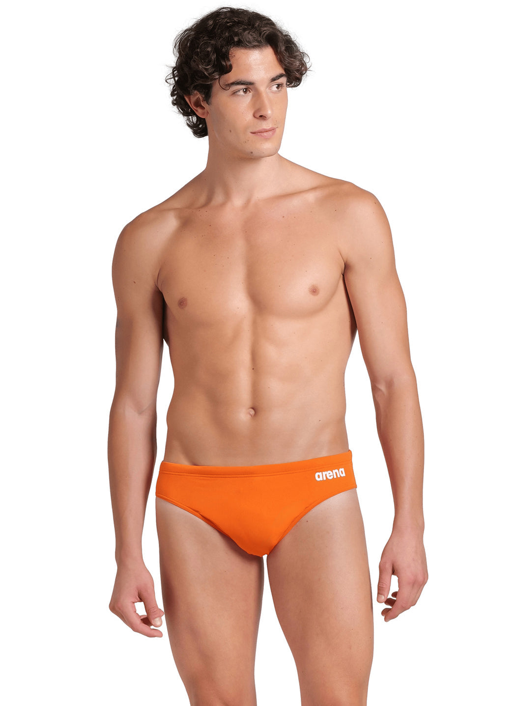 Arena Men's Solid Brief Swimsuit Team Orange