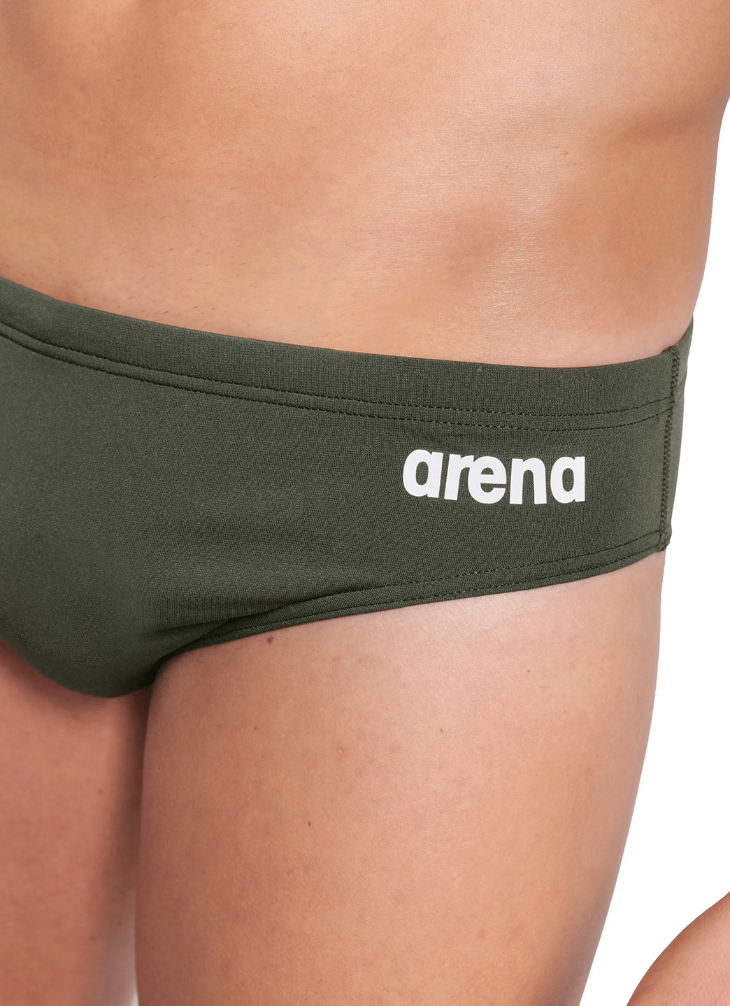 Arena Men's Solid Brief Swimsuit Dark Sage/White