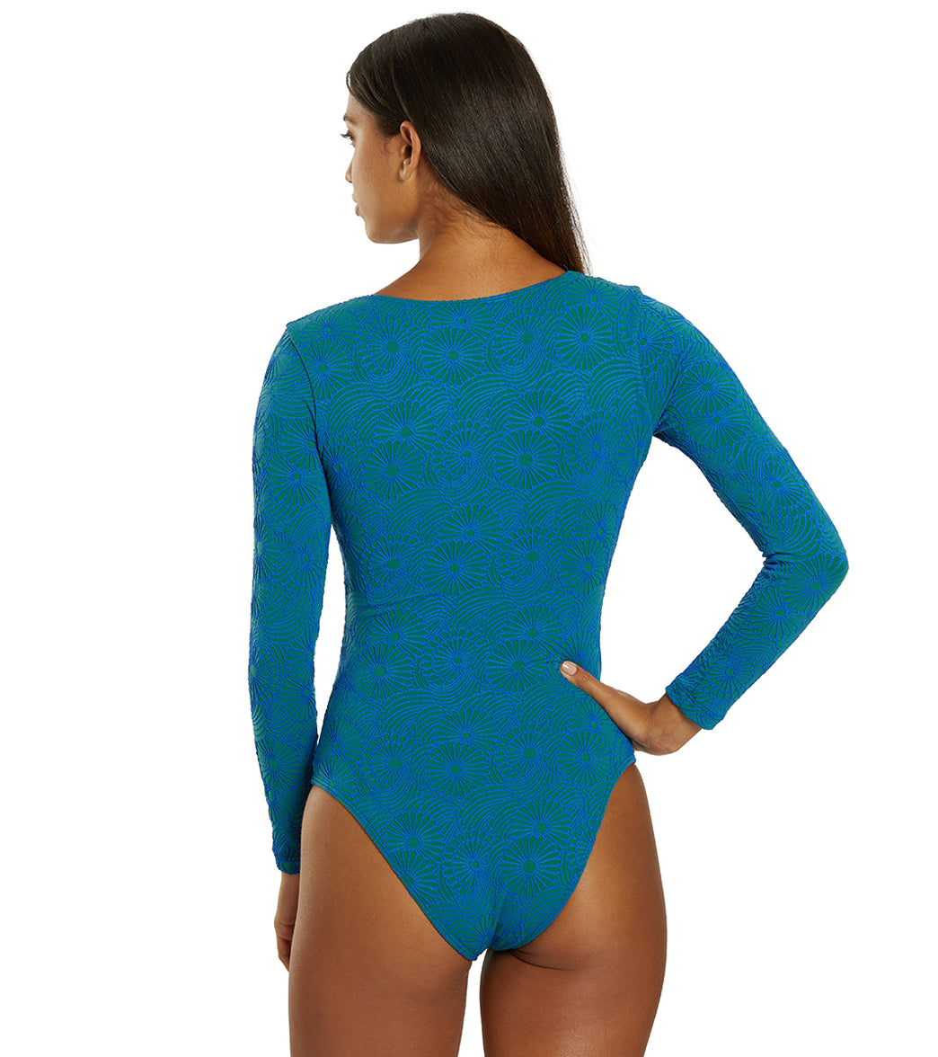 Seea Women's Valentina V-Neck Long Sleeve One Piece Swimsuit