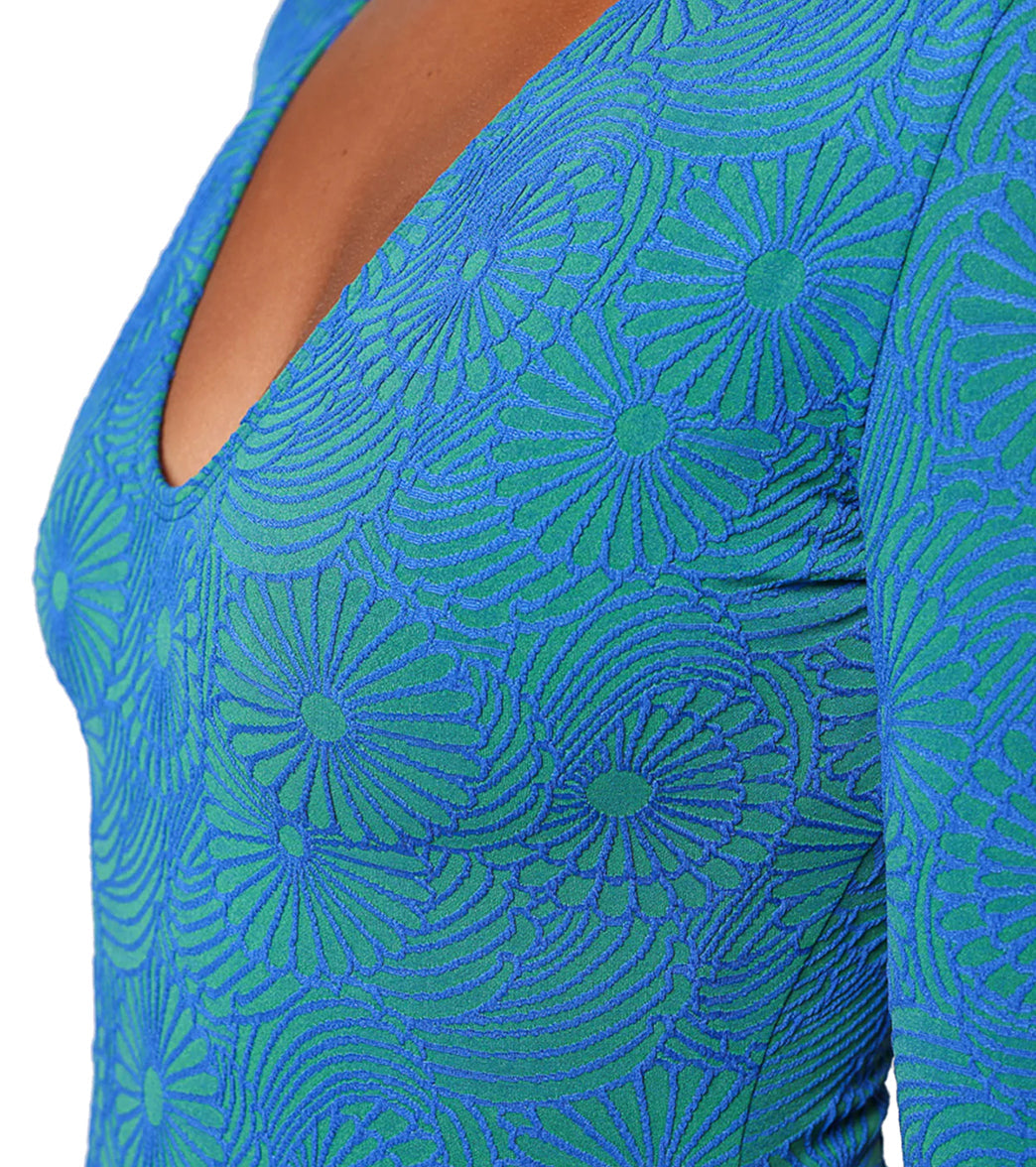 Seea Women's Valentina V-Neck Long Sleeve One Piece Swimsuit