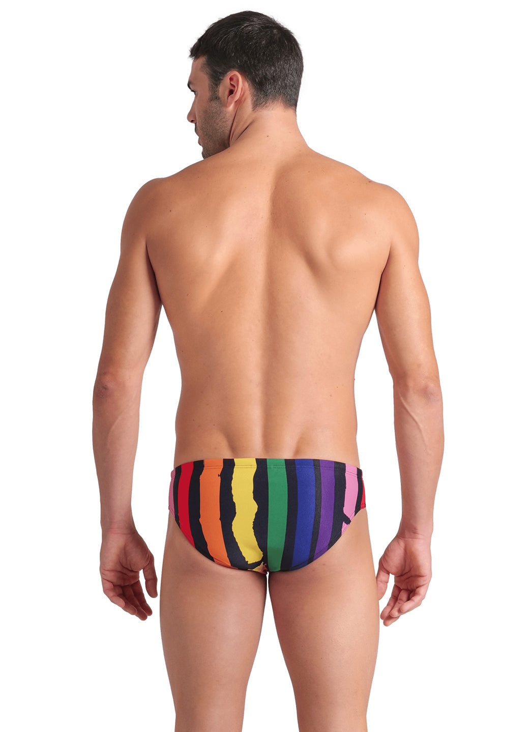 Arena Men's Painters Stripe Brief Swimsuit