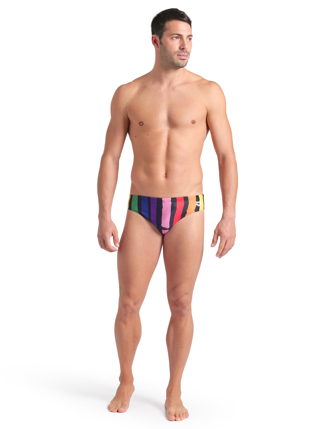 Arena Men's Painters Stripe Brief Swimsuit