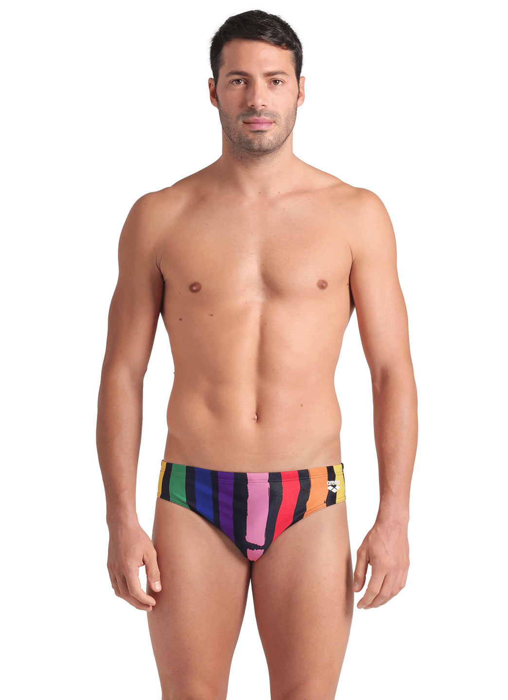 Arena Men's Painters Stripe Brief Swimsuit