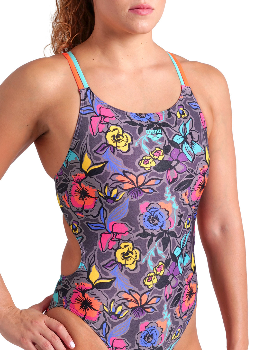 Arena Women's Vivid Repeat Lace Plus Back One Piece Swimsuit