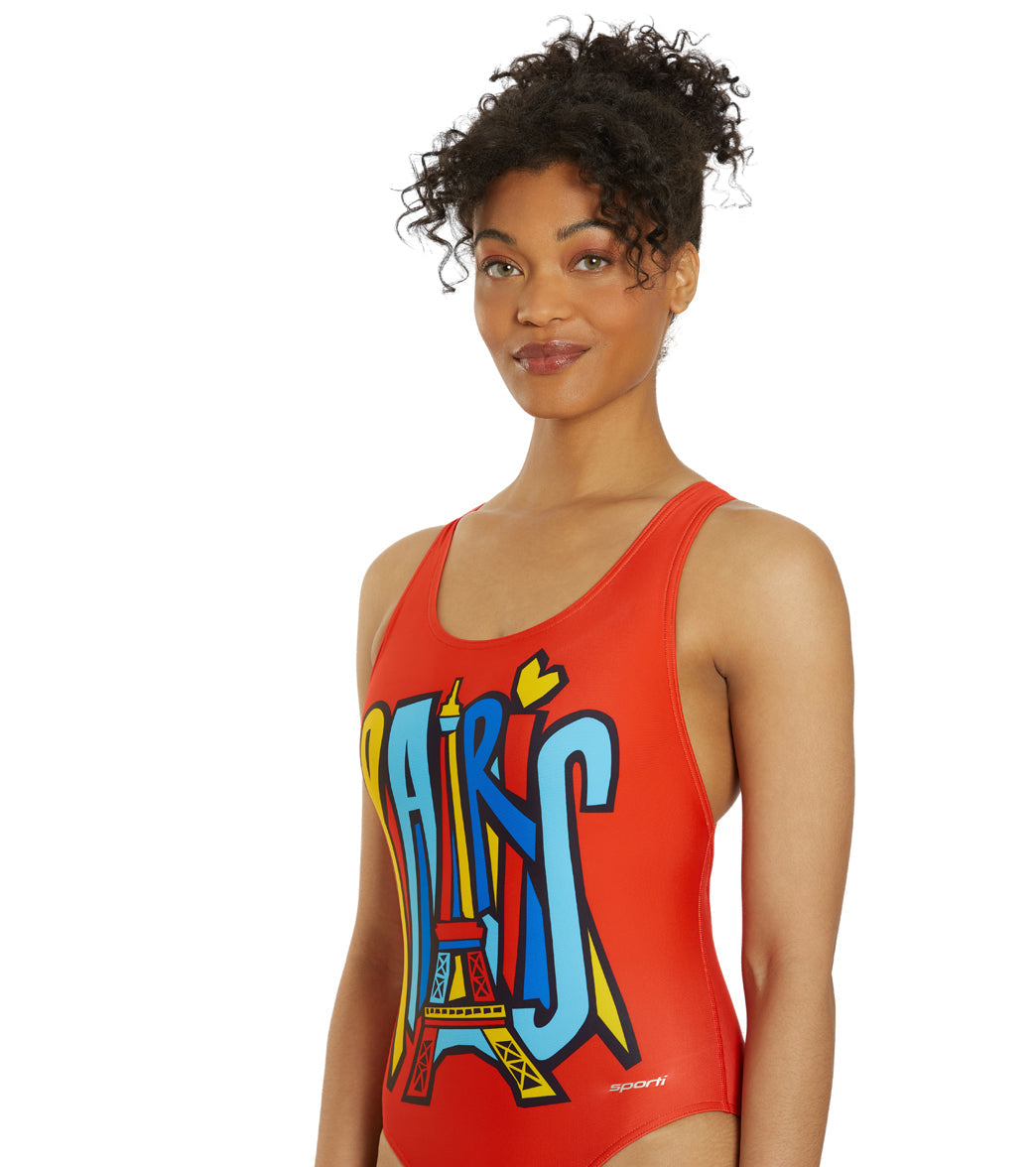 Sporti Paris Trend Setter Wide Strap Cross Back One Piece Swimsuit (22-44)