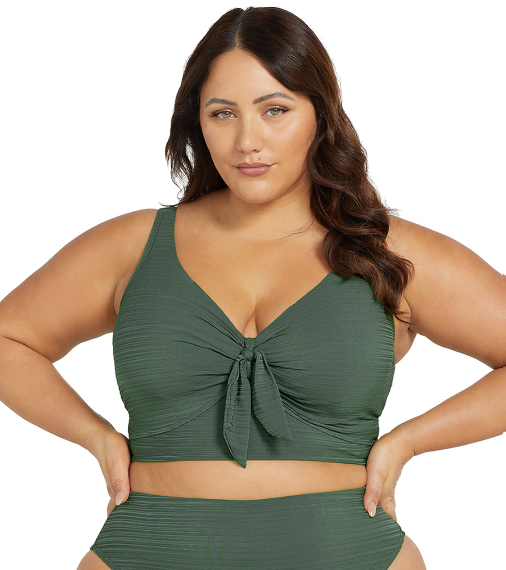 Artesands Woman's Plus Size Aria Olive Cezanne Bikini Top (D/DD Cup)