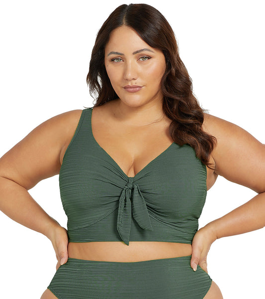 Artesands Woman's Plus Size Aria Olive Cezanne Bikini Top (D/DD Cup)