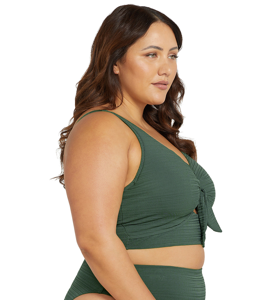 Artesands Woman's Plus Size Aria Olive Cezanne Bikini Top (D/DD Cup)