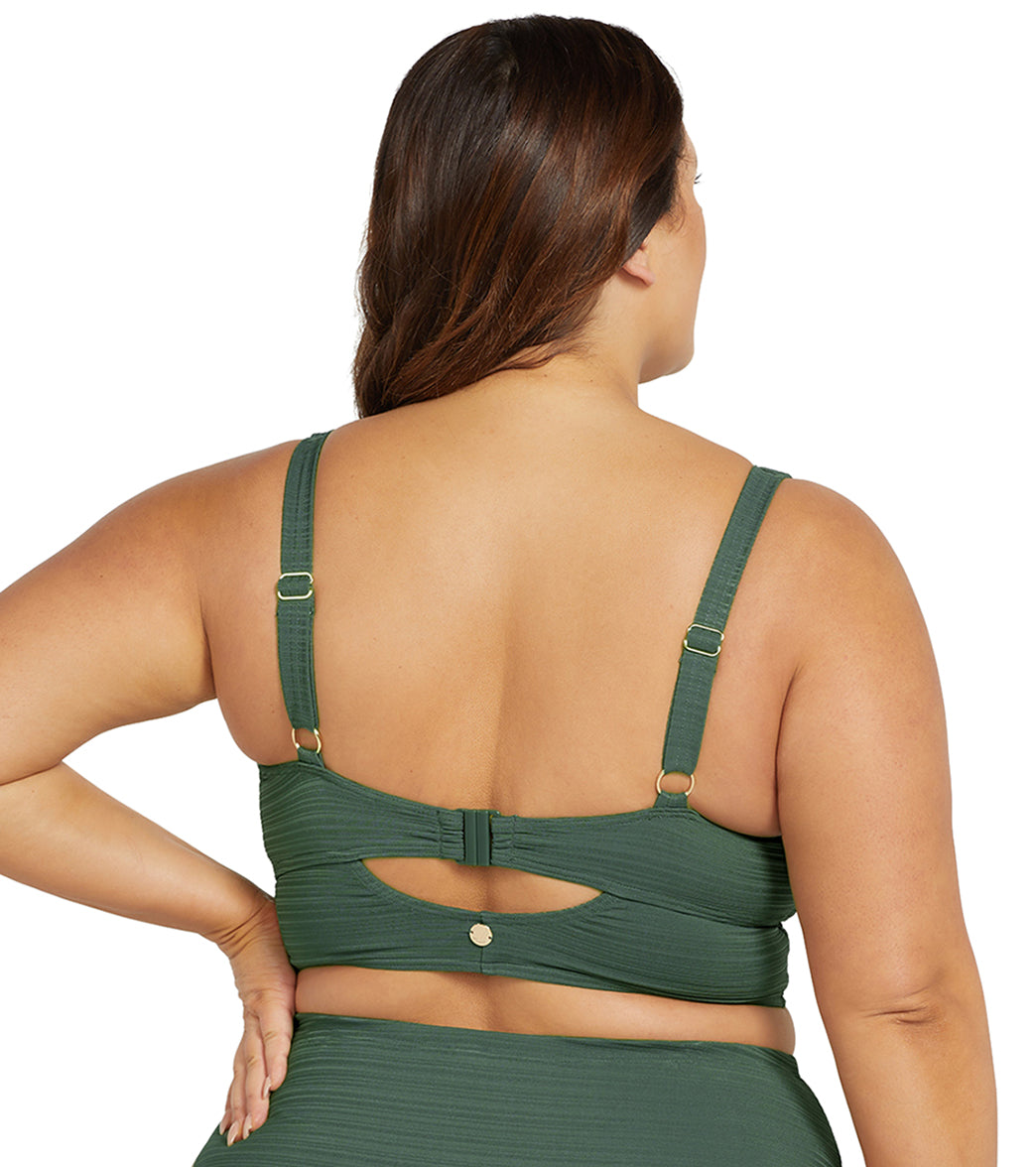 Artesands Woman's Plus Size Aria Olive Cezanne Bikini Top (D/DD Cup)
