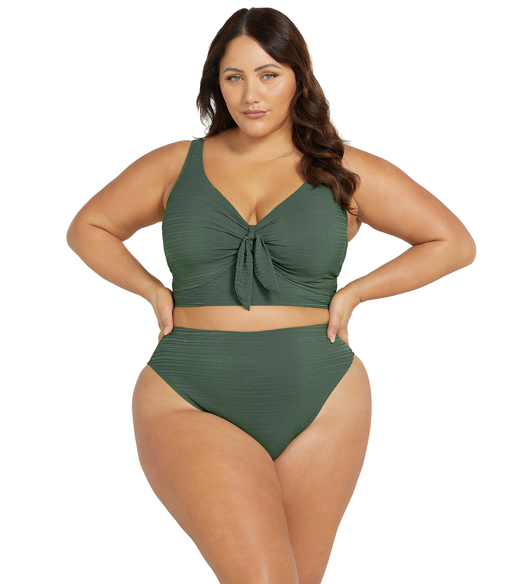Artesands Woman's Plus Size Aria Olive Cezanne Bikini Top (D/DD Cup)