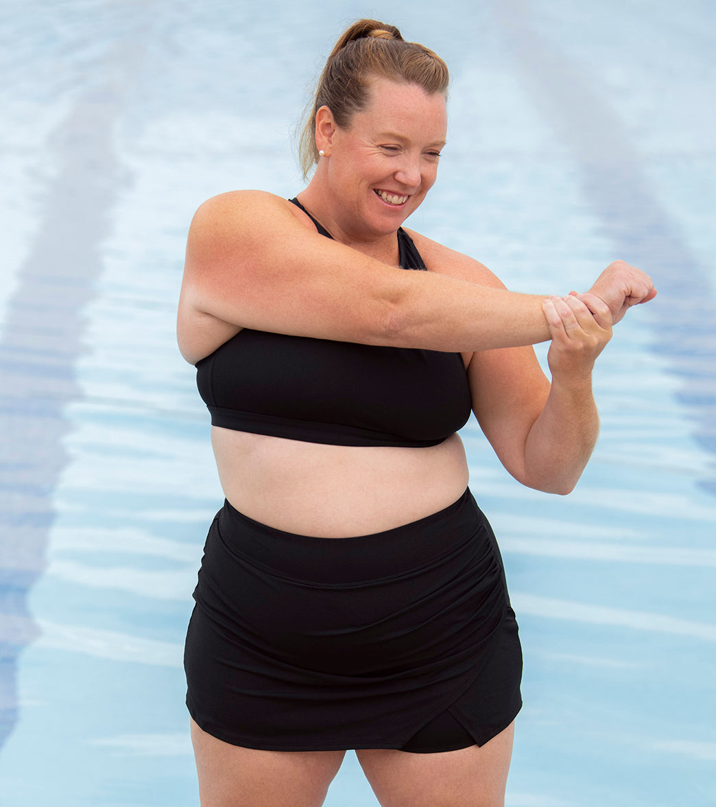 Dolfin Aquashape Women's High Waisted Wrap Front Swim Skort