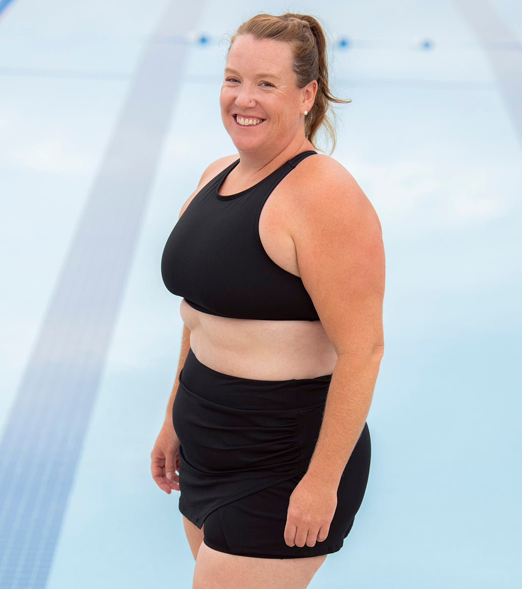 Dolfin Aquashape Women's High Waisted Wrap Front Swim Skort