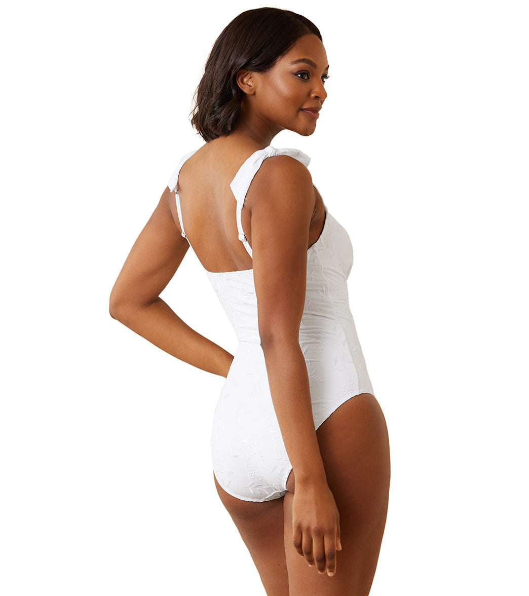 Tommy Bahama Women's Eyelet Hideaway One Piece Swimsuit